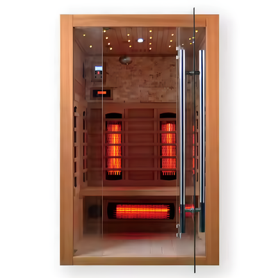 Infrared Sauna Cabin Built to Enhance Home Recovery, Multi-Zone Heating, Canadian Hemlock Wood, Digital Controls