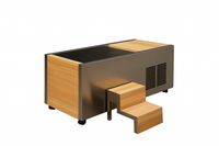 Cold Plunge Tub Designed for Daily Recovery, 316L Stainless Steel Basin, Integrated Chiller, Cedar Steps