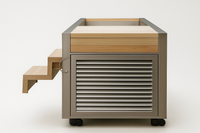 Cold Plunge Tub Designed for Daily Recovery, 316L Stainless Steel Basin, Integrated Chiller, Cedar Steps