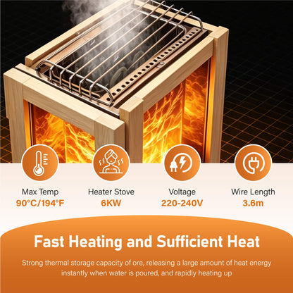 Solenne Outdoor 4-Person Traditional Cedar Steam Sauna With Sauna Heater (SAK71390)